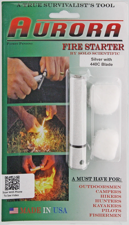 Aurora Fire Starter 440C Black - Survival Gear